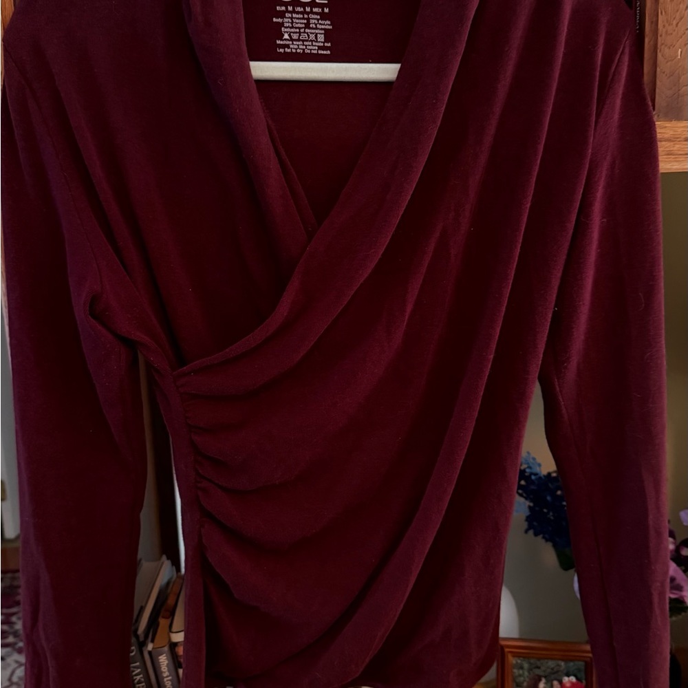 OGL Women's Long Sleeve Top - Burgundy